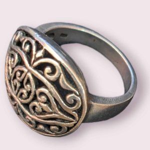 .925 Silver Filigree Ring Size 7